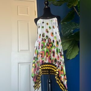 Retro summer asymmetrical dress